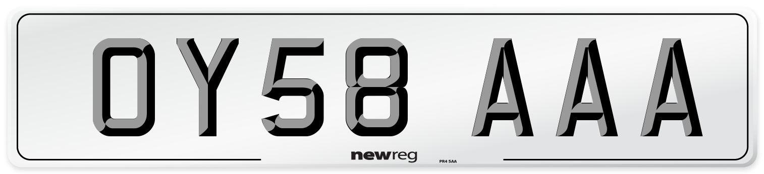 OY58 AAA Number Plate from New Reg